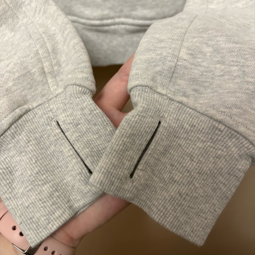Lululemon Scuba Oversized 1/2 Zip Hoodie Heathered Core Ultra Light Grey XS/S - Picture 7 of 14